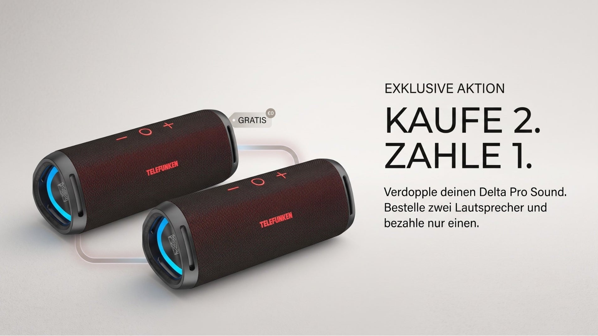 Kaufe-2-Zahle-1-Bluetooth-Lautsprecher-Telefunken-Delta-Pro-Stereo-Bundle