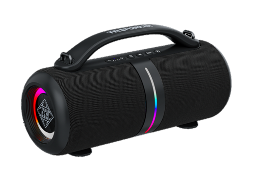 TELEFUNKEN STEREO ONE - App-gesteuerter Bluetooth Speaker mit TWS Kopplung, TF-Kartensteckplatz, IPX6 Spritzwassergeschützt, Magnetfüße