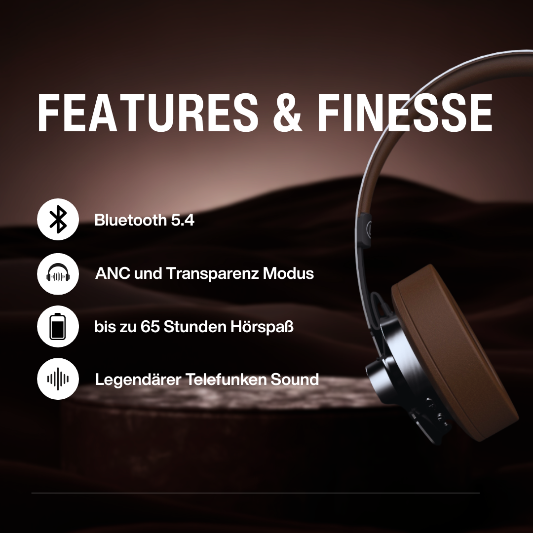 TELEFUNKEN ARCO CLASSIC - Active Noise Cancelling Bluetooth Kopfhörer